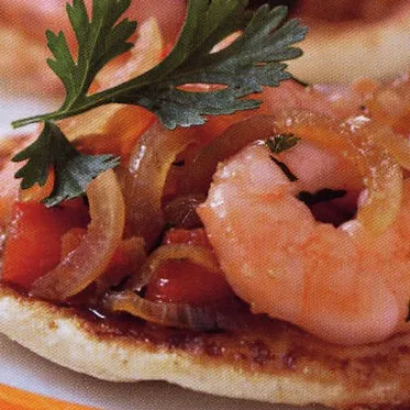Blinis aux crevettes épicées